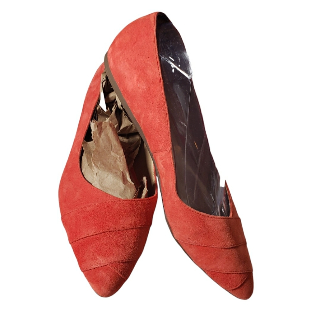 Franco Sarto Hilaria Suede Ballet Flat Pointed Toe Slip On Band Detail Comfy 8m